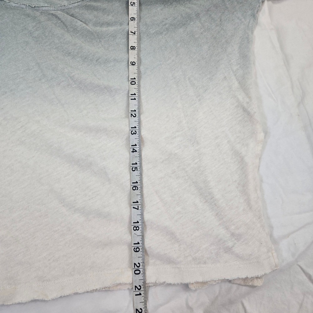 Free People We The Free Ombre Linen Cotton Slouchy Top Womens Medium Sage Cream - Picture 8 of 11
